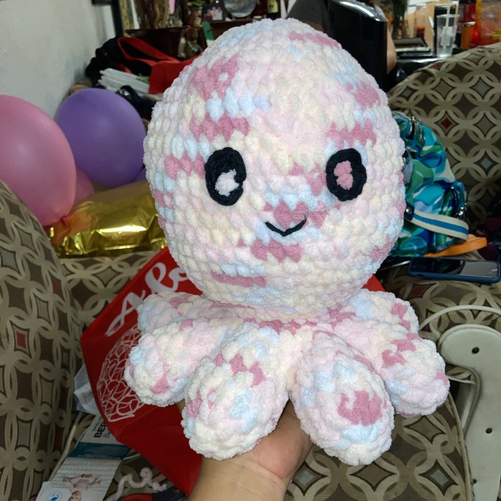Pink Crochet Octopus